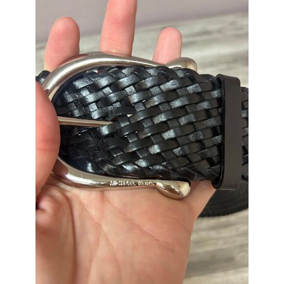 Michael Kors Braided Leather Belt - Women's 43" Black - Picture 6 of 7